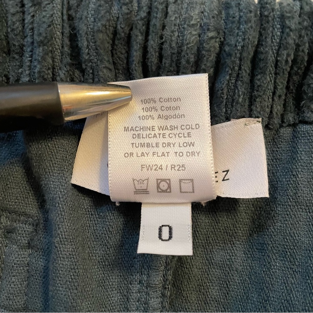 NWOT Gil Rodriguez The Corduroy Lou Pant - Scarab Teal Cotton One Size Petite - Picture 7 of 7